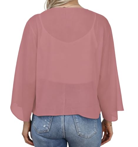 Image of Womens Summer Tops Short Shrugs Kimono Cardigans Casual Chiffon Bolero Jackets 2026