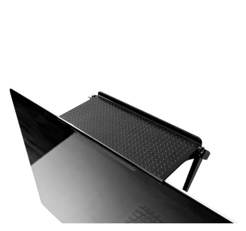 SSDZVTRE Verstellbare TV-Bildschirm-Aufbewahrungsregalhalterung, Computer-Monitor-Desktop-Ständer, TV-Ständer, Präsentationsregal, Aufbewahrungsregal(L-Black)