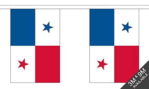 Flagtex Panama Fabric Bunting – 9m with 30 Flags – Fabric for Indoor & Outdoor Use – String Flags Banners Panamanian Central America Latin America — image 1