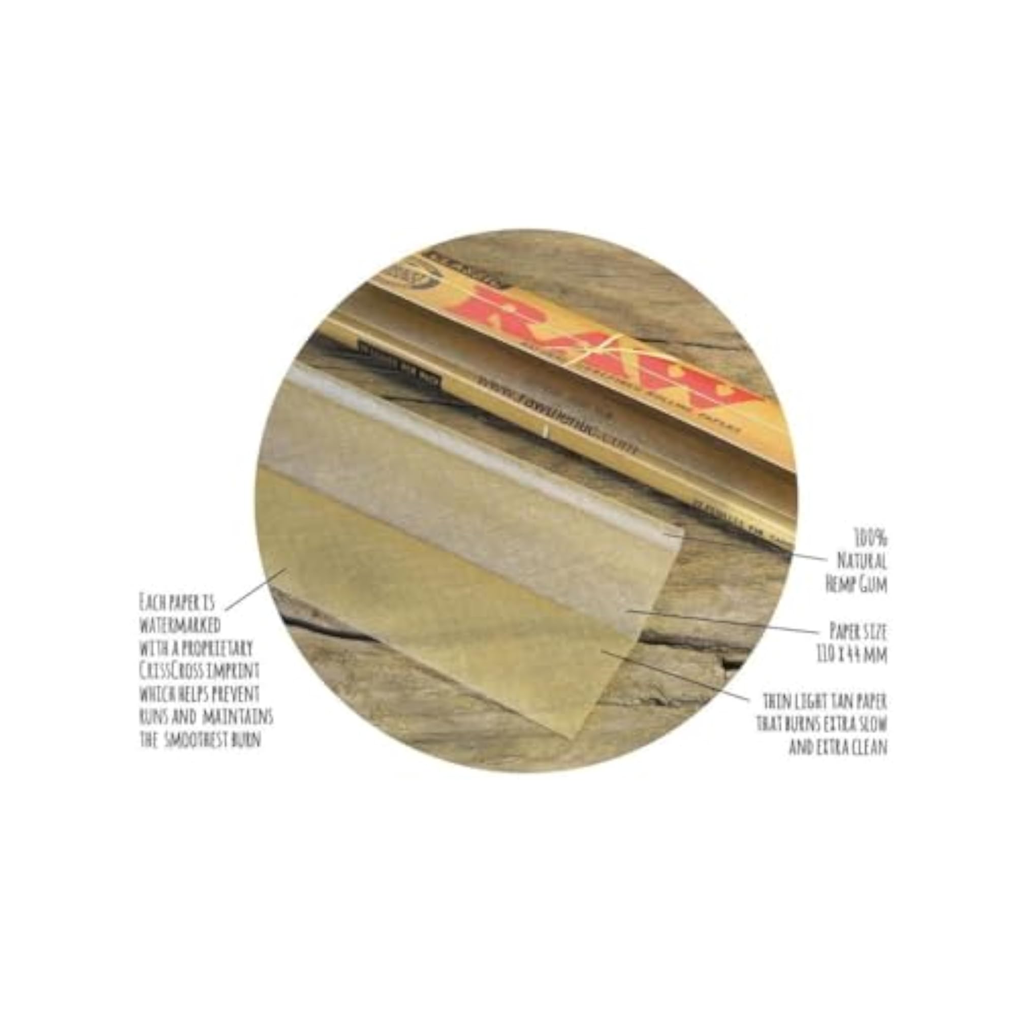 RAW Classic King Size Slim Rolling Papers, Unbleached