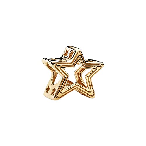 Abalorios charms colgantes de estrella brillante plata de ley 925 con compatible con pulsera