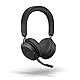 Jabra Evolve2 75 Wireless PC Headset mit 8-Mikrofon-Technologie - Dual-Foam-Stereo-Kopfhörer mit moderner aktiver Geräuschunterdrückung, USB-C Bluetooth-Adapter und MS Teams-Kompatibilität - Schwarz