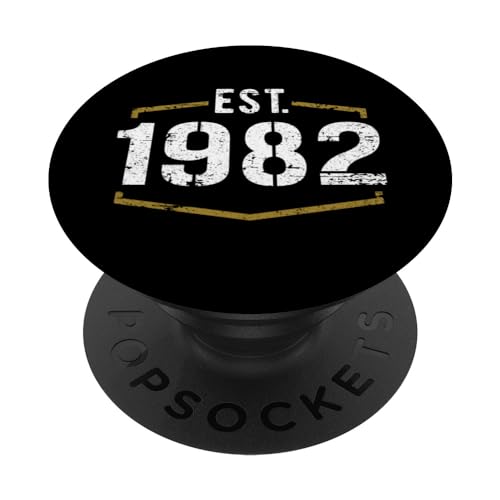 Diseño de cumpleaños de 1982 estilo vintage establecido en 1982 PopSockets PopGrip Intercambiable