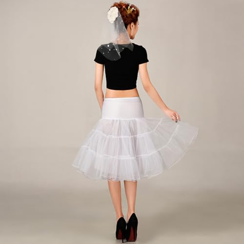 Kumeng Women's 50s Vintage Petticoat Half Slip Tutu Underskirt 25.59" Crinoline Rockabilly