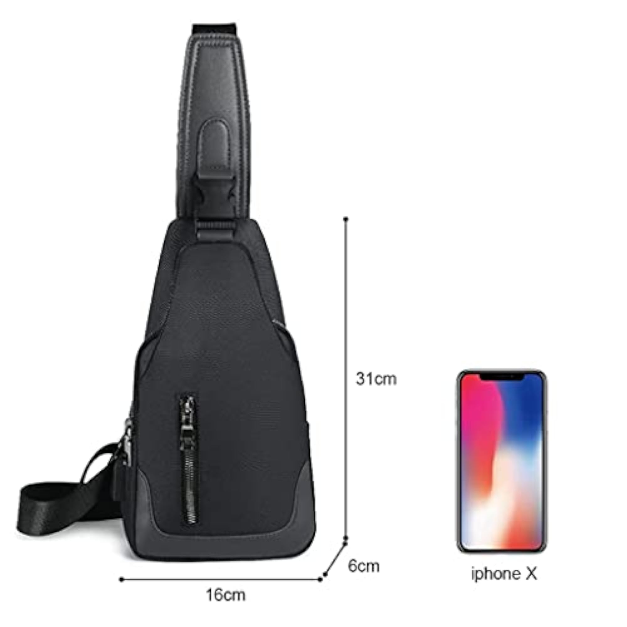 Chest Bag with Cable Vent, Adjustable Strap
