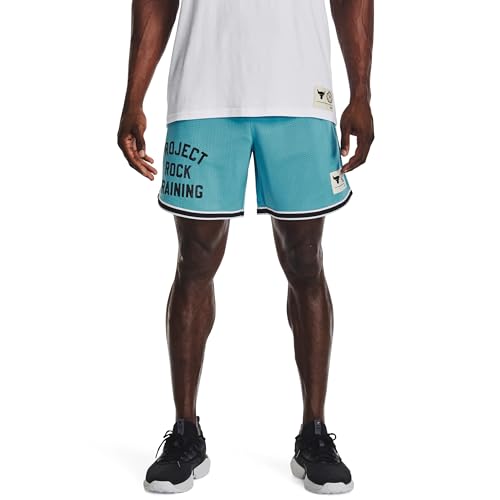 Under Armour Men's Project Rock Training Penny Mesh Shorts L Blue/Black/White