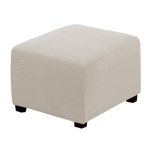Image of H.VERSAILTEX Ottoman Cover Slipcover Rectangle Fit Length 35 inch-45 inch Footrest Sofa Slipcovers Stool Cover Footstool Protector Covers Feature Stretch Thick Soft Jacquard Fabric Washable - Island Foissi