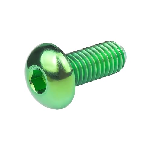 Image of Titanium Bolt M4x6 8 10 12 15 20mm Hex Head Screws for Bicycle Pack of 4 (Green, M4x10mm)