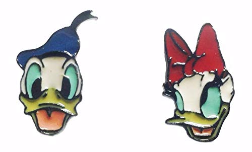 Donald & Daisy Duck Metal Enamel Stud Earrings