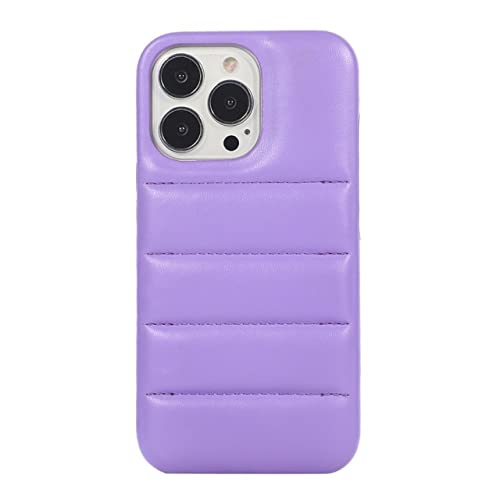 Coque silicone souple iPhone 12 Pro violette doudoune amortissante
