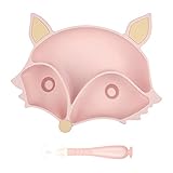 MATERIAL DE SILICONA: Nuestros platos de cena están hechos de silicona suave, sin BPA y respetuosos con el medio ambiente. La silicona suave puede proteger las encías y los dientes del bebé, y la cuchara a juego puede ahorrarle tiempo. Apto para microondas y lavavajillas.