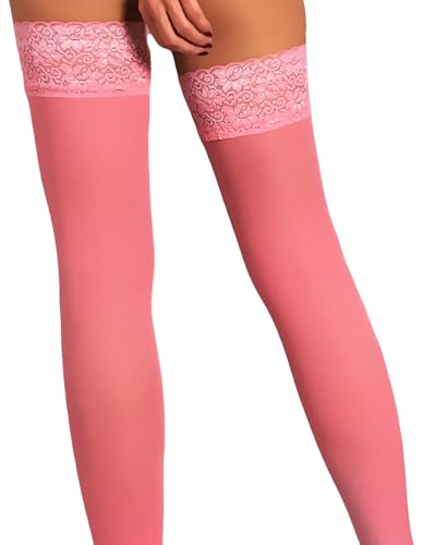 Image of Mila Marutti Opaque Thigh High Stockings for Women | Solid Color Thigh Highs | Colored Stockings for Garter Belts