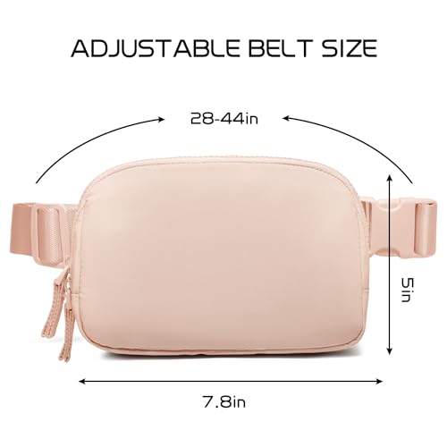 Image of Belt Bag for Women Two-Way Zipper Cross Body Fanny Pack Fashion Waist Packs Everywhere Belt Bag with Adjustable Strap Gifts for Teen Girls Women Men (Coral Pink)