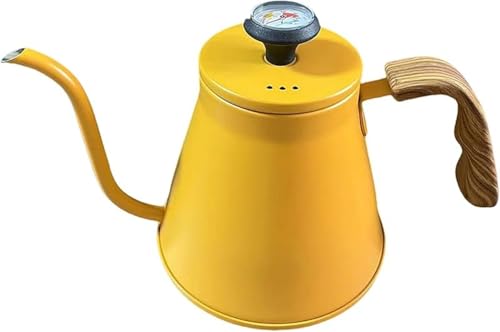 SLLS コーヒーケトル 大容量 ステンレス製 細口 コーヒーポット ドリップ用 温度計付き ドリップケトル キャンプ 直火対応 おしゃれ コーヒードリップポット 器具 珈琲店 室内 アウトドア用