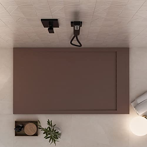 Olimpo Docce - Piatto Doccia In Marmoresina Marrone Effetto Pietra Cemento Prestige - 90X130 - 3