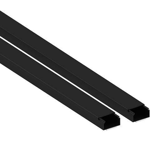 Cablecoach| Kabelkanal (selbstklebend) 30x15 mm aus PVC Länge 2 m (2 x 1 m) schwarz