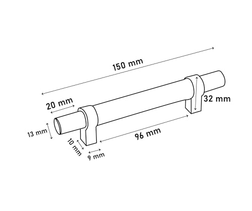 Brute Strength, Furniture Handles, Steel & Full Grain Leather, 96mm Hole Spacing, Black & Brown, Pack of 4 - Image 4