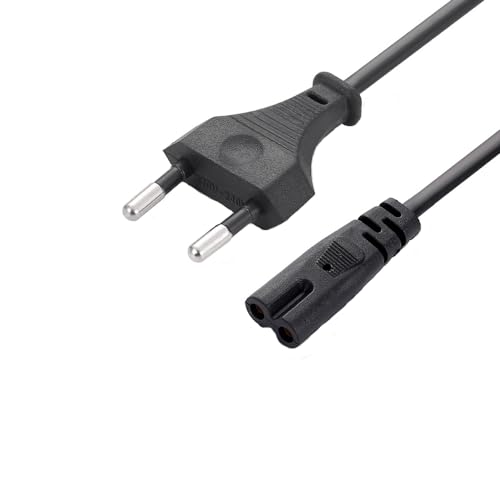 WICAREYO AC Netzkabel Kompatibel für Xbox One S, 2M/6.5FT 2 Prong EU Stecker AC Kabel Stromkabel Versorgungskabel Kompatibel für Xbox One S/Xbox ONE X/Xbox Serie XSX/Xbox Serie S XSS Konsole