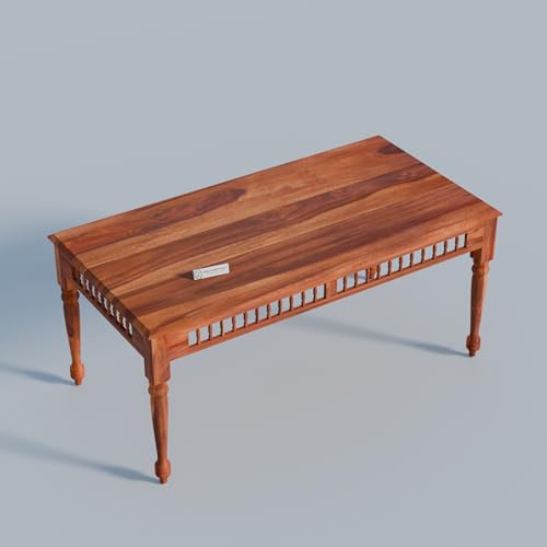 Image of Jangid Handicraft Dining Table 8 Seater | Solid Sheesham Wood 8 Seater Dinning Table Set with 8 Cushioned Chairs | Rectangular Dinner Table for Home, Kitchen & Living Room, Natural Finish