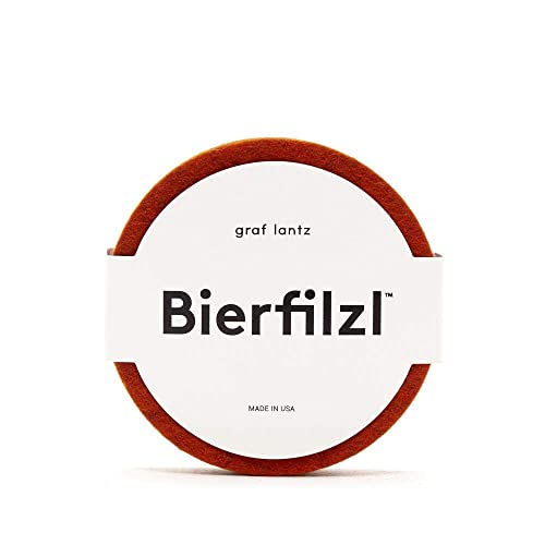 Graf Lantz Bierfilzl Round Felt Coasters - Multi-Color Set Of 4-100% Merino Wool - Water-Wicking, Stain-Resistant, Absorbent (Flame) #TOP2