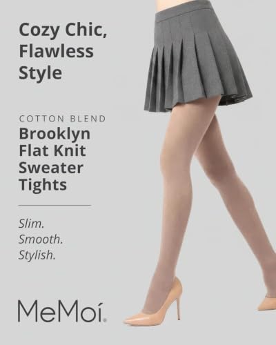 Image of MeMoi Brooklyn Flat Knit Sweater Tights for Women, Cotton Blend XS-6X