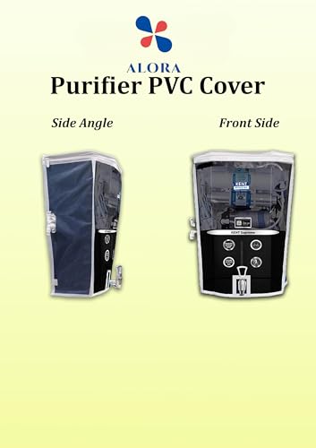 Image of Alora Water Purifier Cover Compatible with Kent Supreme Black - PVC with Transparent Front & White Border | Waterproof & Dustproof and Scratch Resistant. (53.5x39x25.5 cm)