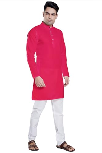 Image of DIVISIVE Men's Plain Cotton Blend Linen Slim Fit Kurta Pyjama Set