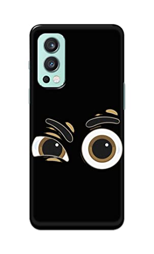 Image of PRINTFIDAA Funky Expression of Cartoon Eyes Printed Designer Hard Case for OnePlus Nord 2 (5G) Back Cover -(ZP) MVN1004
