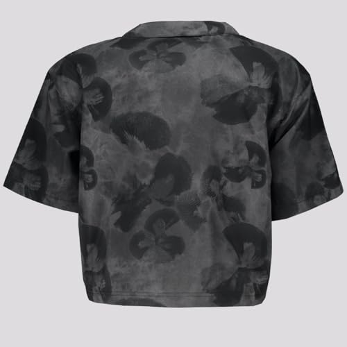 Adidas Damen Floral Graphic Crop Woven Polo Shirt, Grey Five/Carbon, S – Ansicht 3