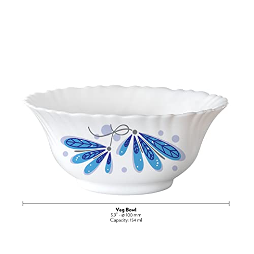 Image of Larah by Borosil Twilight 6 Pcs Opalware Bowl Set (150 ml Each)