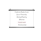 Custom Canvas Hanging Scroll - Fade Proof Durable Anime/Photo/Kids Drawings/Pet Photos Wall Art, Ready to Hang with Rod & Hooks 24x16inch(60x40cm)