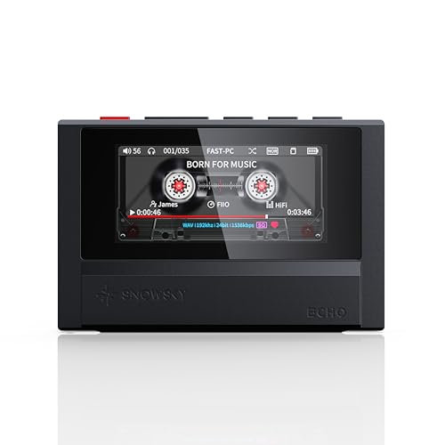 Image of FiiO Echo 4G Hi-Res Digital Audio Player, Dual DAC Bluetooth Music Player, 4.4mm Balanced Output, Color Screen, Portable DAP (Black 4G)