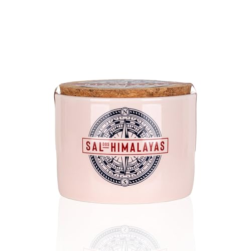 Sal Rosa Del Himalaya - Sal de Portugal - Frasco de Cerámica de 150 g - Sal 100% - Producto Gourmet - 100% Natural, Sin Aditivos