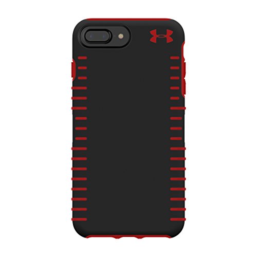 Under Armour Phone Case | for Apple iPhone 8 Plus, iPhone 7 Plus, iPhone 6s Plus, iPhone 6 Plus | Under Armour UA Protect Grip Case with Rugged Design and Drop Protection - Black/Red