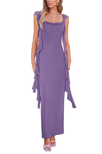 PRETTYGARDEN Women's 2026 Summer Wedding Guest Dress Sleeveless Ruffle Formal Cocktail Party Maxi...