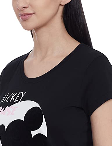 Image of Max Cotton Women Printed Round Neck T-Shirt with Elasticated Pajamas
