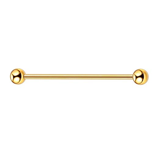 Gadgetsden Womens Helix Titanium IP Gold Industrial Scaffold Piercing Bar for Upper Ear Cartilage (38 mm Straight) | Gold (B07K7HJ7YP) Amazon Price History, Amazon Price Tracker