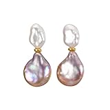 Stylish Stunning Double Petal Baroque Pearl Earrings