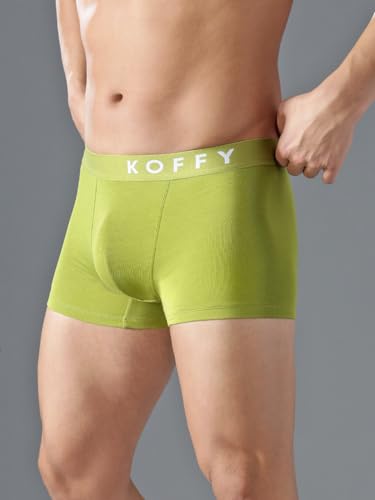 Image of KOFFY Men's 95% Micro Modal 5% Elastane Solid Trunks