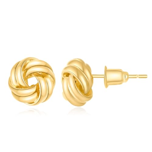 14K Gold Earrings Studs for Womens Small Gold Knot Earring Twisted Love Knot Earrings Golden Jewelry
