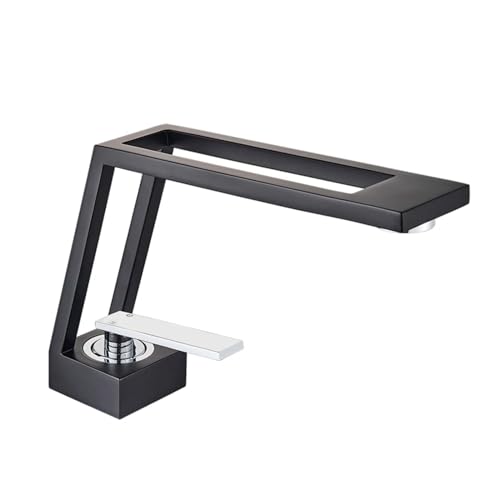 Grifos de baño lavabo mezclador monomando negro mate de latón cuadrado