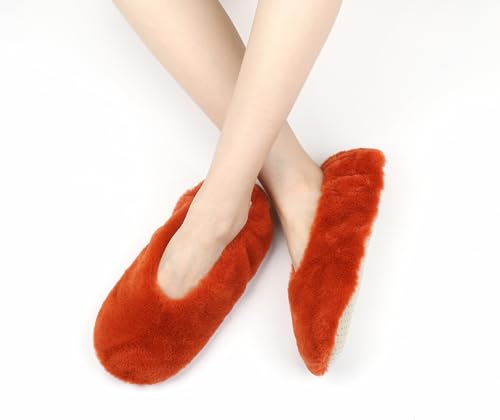 Image of Keyela Women's Ballerina Slippers,Non-Slip Bedroom Slippers Socks | Soft fuzzy slipper socks for ladies Indoor home slippers Cozy sock slippers Ballet Slippers