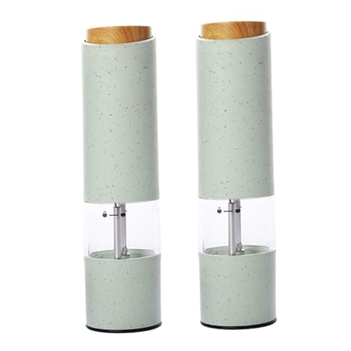 COLLBATH 2pcs Pepper Grinder Electric Salt Grinders Electric Coffee Grinder Portable Coffee Grinder Salt and Pepper Mills Electric Food Batteries Pepper Grinding Tools Acrylic Green