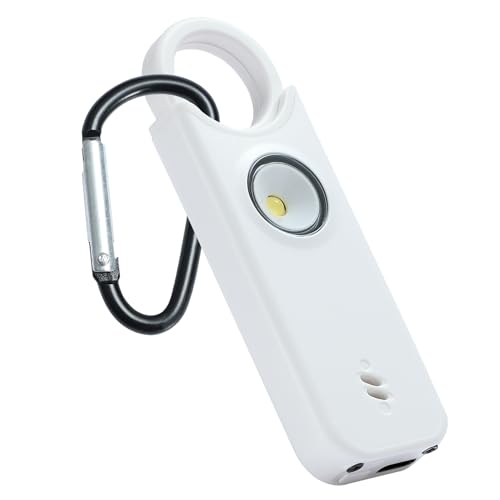 Personal-Safety-Alarm-135dB-Ultra-Loud-Siren-with-LED-Strobe-Light-USB-C-Rechargeable-Compact-Keychain-Alarm-for-WomenMen-Emergency-Flashlight-Vibration-AlertWhite Personal Safety Alarm - 135dB Ultra Loud Siren with LED Strobe Light, USB-C Rechargeable, Compact Keychain Alarm for Women/Men, Emergency Flashlight & Vibration Alert(White) - Image 1