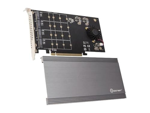 Image of IO CREST Quad M.2 NVMe PCIe x16 Expansion Card for Intel VROC and AMD Ryzen Threadripper Motherboard