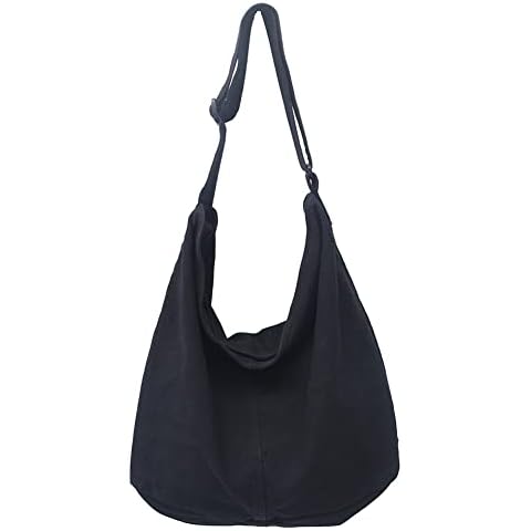 Canvas Crossbody Bag for Women, Large Capacity Solid Messenger Bag Hobo Bags Casual Denim Crossbody Bag With Adjustable Shoulder Straps for Travel School Shopping Cover