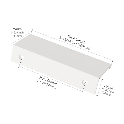 Image of Rergy 10 Pack 3 inch Cabinet Pulls White Finger Pulls for Cabinets
