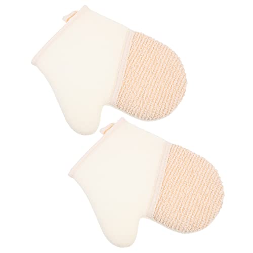 HAPINARY 2 Piezas Guantes De Baño Guante Exfoliante Guantes Calientes Almohadillas Guantes De Horno Depurador Corporal Exfoliante A Prueba De Calor Limpiador Fregadora De Ducha Sauna Linaza