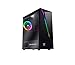 Nfortec Lynx Gaming-Turm, kompatibel mit ATX, Mini-ATX und ITX, RGB-Lüfter auf der Rückseite, Schwarz RGB (gehärtetes Glas), NF-CS-Lynx-B