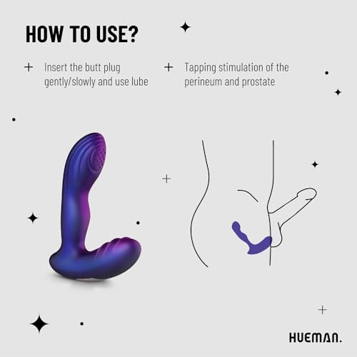 Plug anal vibrant bleu Hueman avec vibrations intenses pour stimuler vos sens
